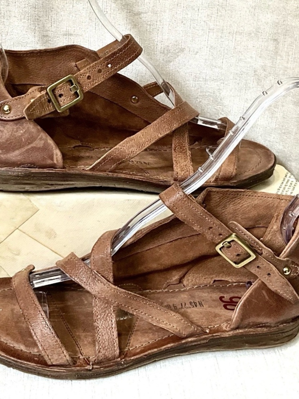 Free People A.S.98 Ralph Sandals Whiskey Strappy Distress Leather